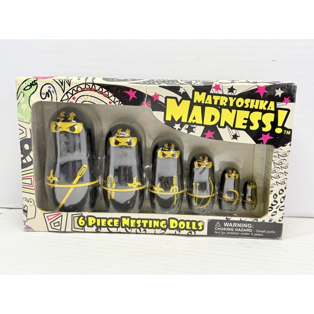 MATRYOSHKA Madness Six 6 Pcs NINJA NESTING  DOLLS NEW IN BOX (B5)